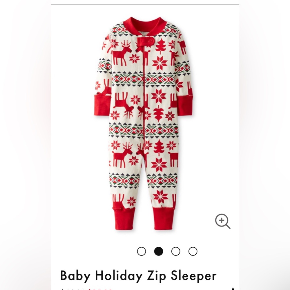 Hanna Andersson Dear Deer holiday zip sleeper. Size 18-24 months